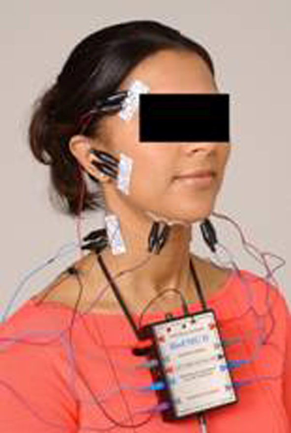 Photo of patient using BioEMG II for monitoring and testing